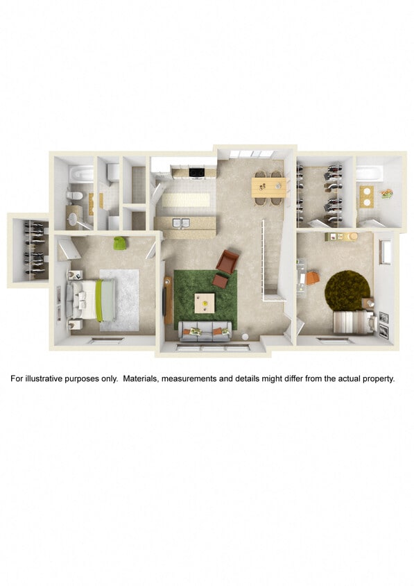 Floor Plan - 2 Bed w/ Attached Garage (Price not included)