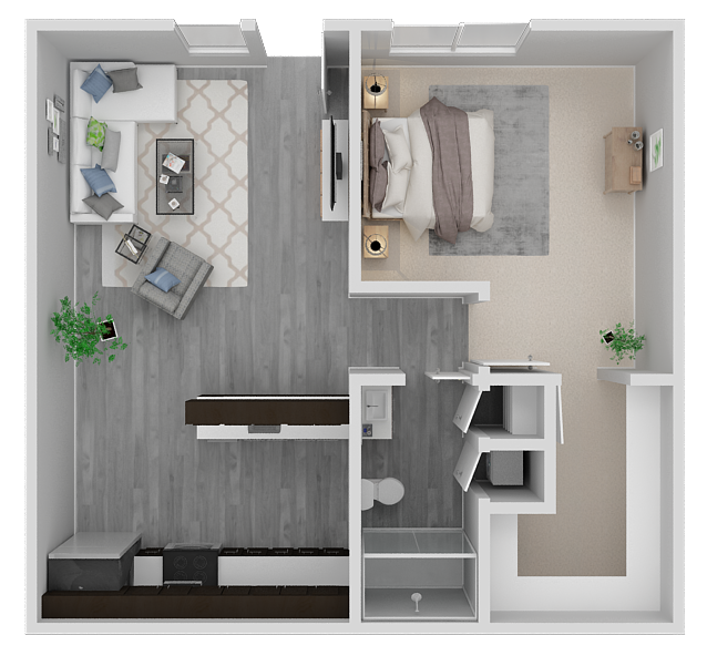 Floor Plan - One Bedroom