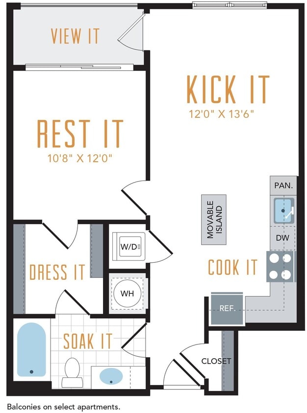 Floor Plan - 1 Bed 1 Bath