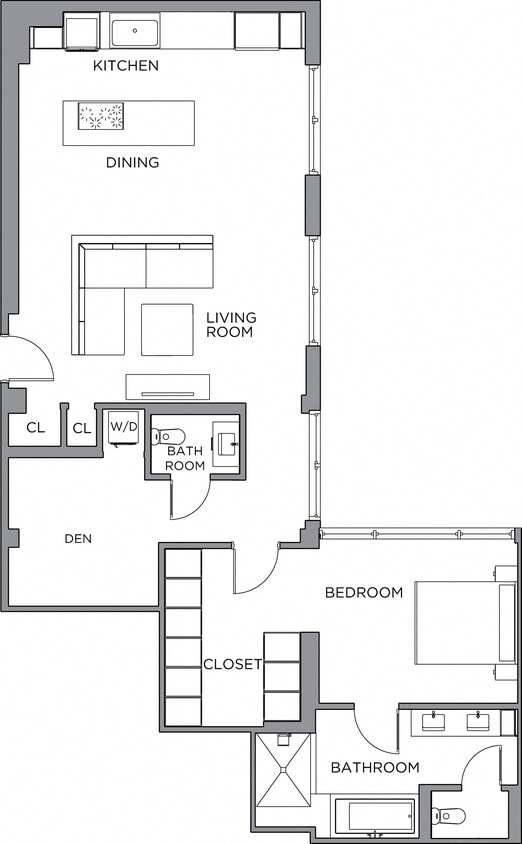 Floor Plan - 1 Bed/1 Bath-1450