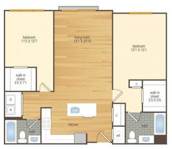 Floor Plan - 2x2 (823-b05)