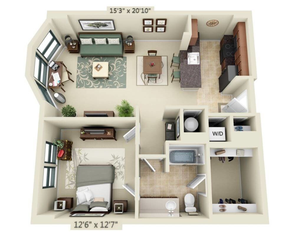 Floor Plan - One Bedroom A1I