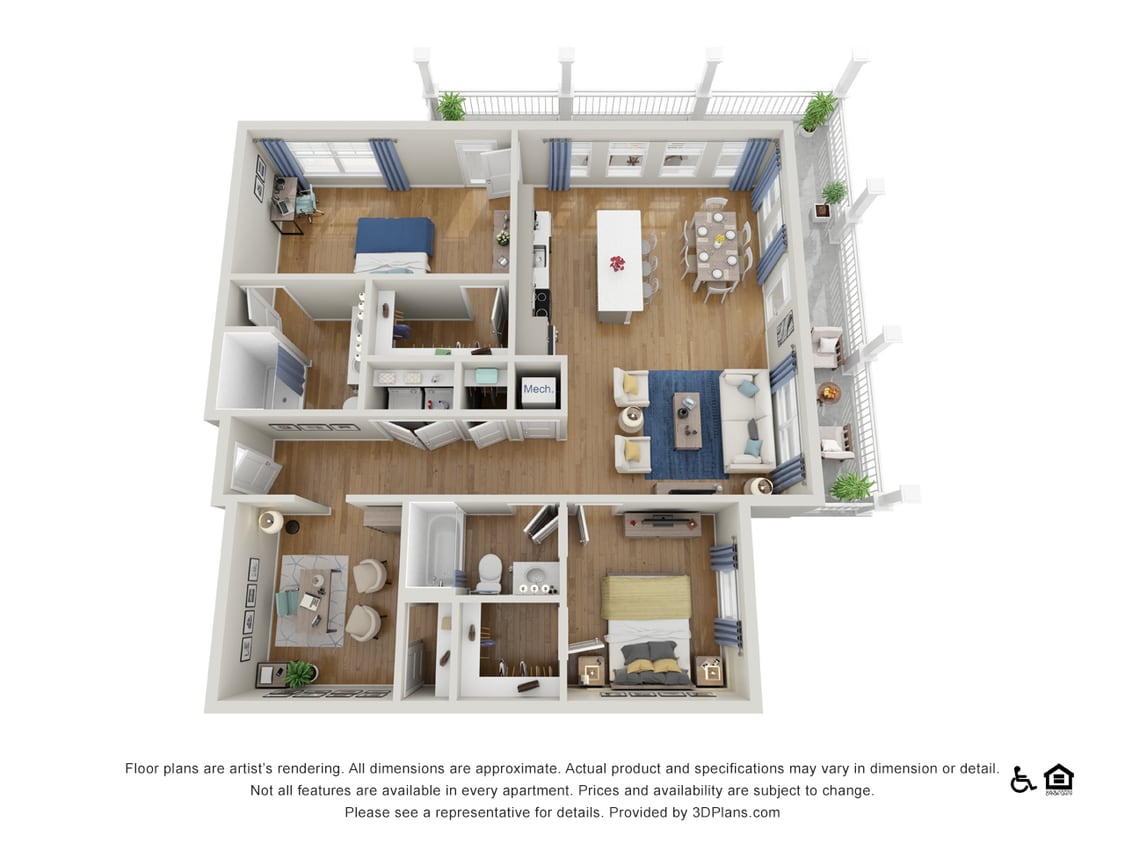 Floor Plan - 1.5 E - with Den