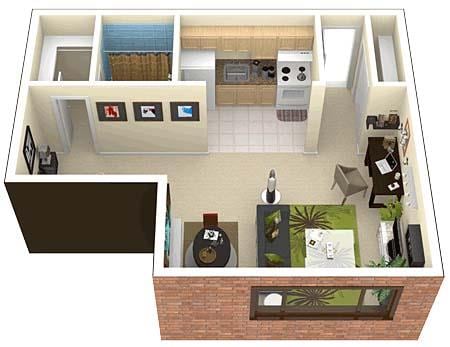 Floor Plan - Studio   1Bathroom