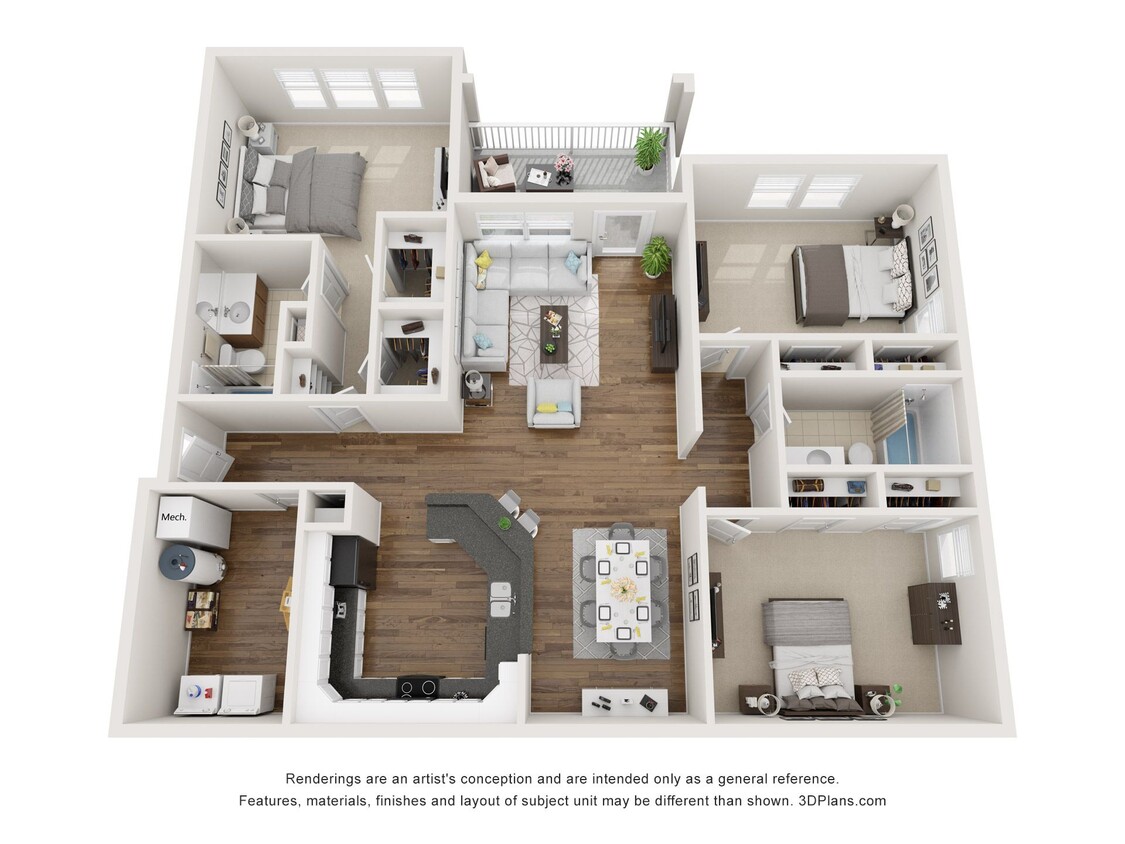 Floor Plan - Condo - 3bed/2 bath 1,500sqft -