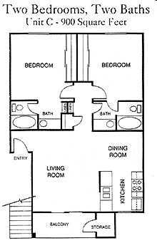 2BR/2BA - S | 2 Bedroom  - Split Floor Plan