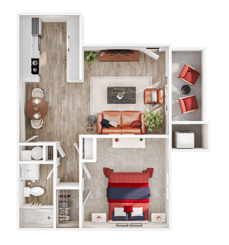 Floor Plan - 1x1 Renovated