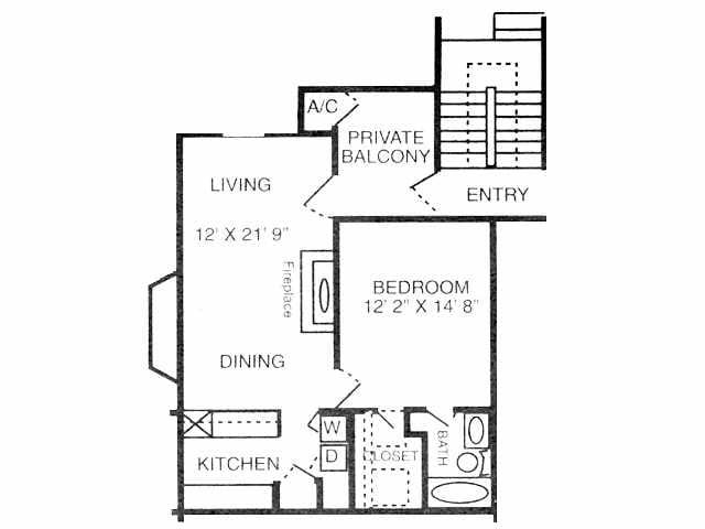 1BR/1BA - 1 Bedroom