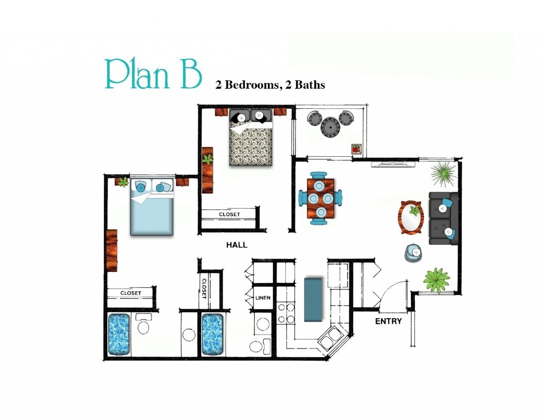 2BR/2BA - Plan B