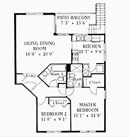 2B - 2 Bedroom  2 Bath