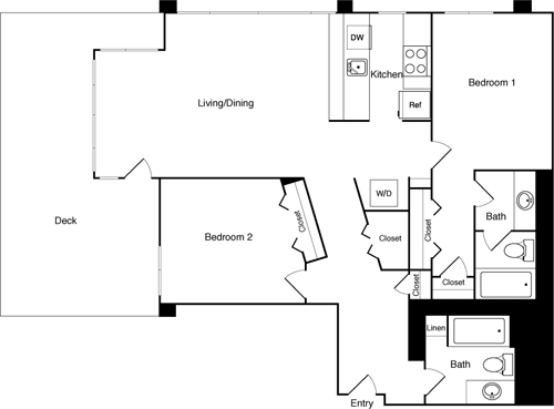 Floor Plan - 2 Bed 309 SE