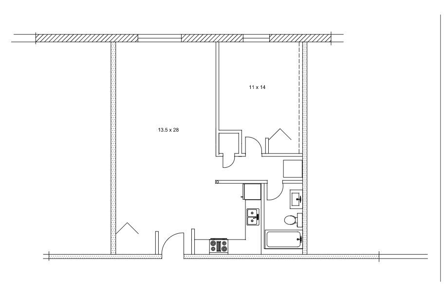 Floor Plan - One Bedroom-1 Bath