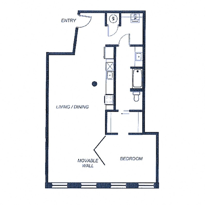 Floor Plan - 1 Bedroom Income Restricted - Accessible