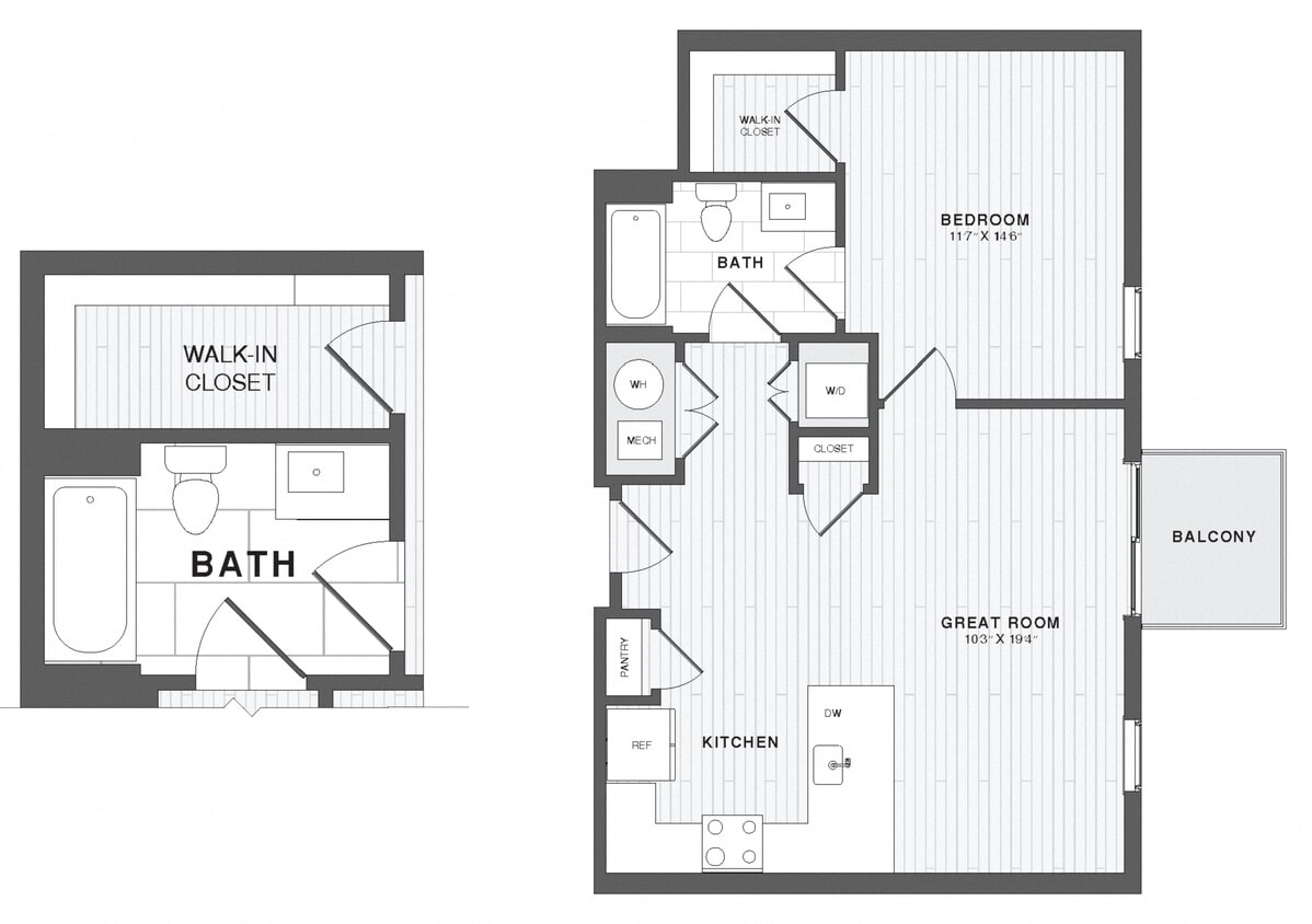 Floor Plan - 1 Bed/1 Bath-A5