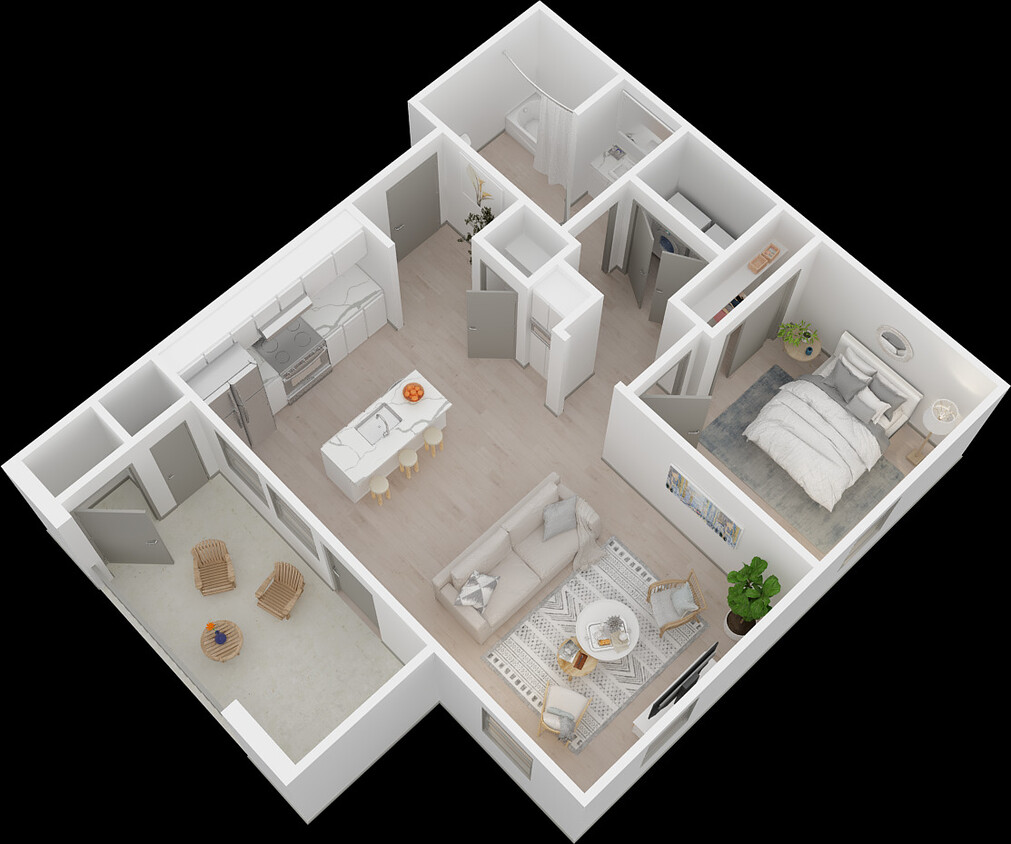 Floor Plan - 1 BED 1 BATH