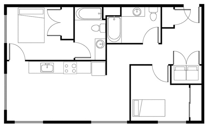 Floor Plan - 2 Bed A