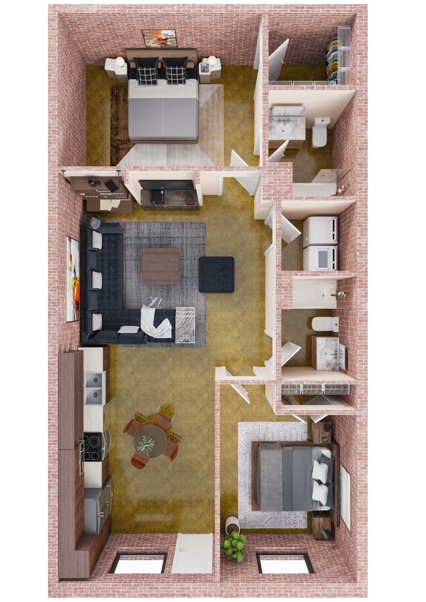 2 Bedroom Flat - Ironworks.jpg - B1 Mill on Main - Two Bedroom, Two Bathroom