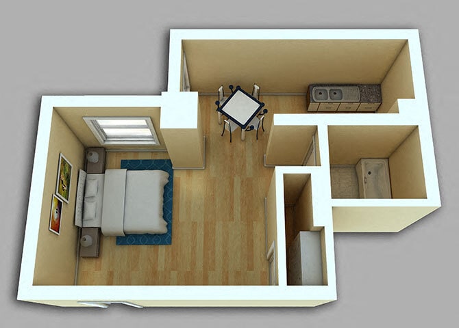 Floor Plan - Furnished Studio #803