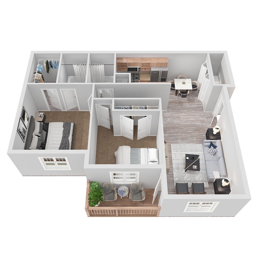 Floor Plan - 2 Bed, 2 Bath Apartment - Apply Now!