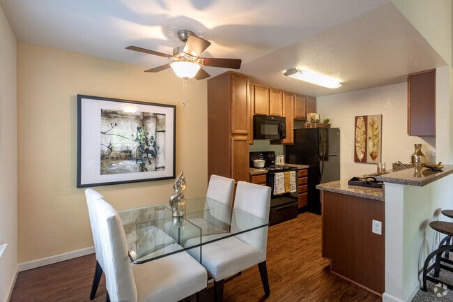 1BR, 1BA - 736SF - Kitchen & Dinning Area - The Woods Apartments