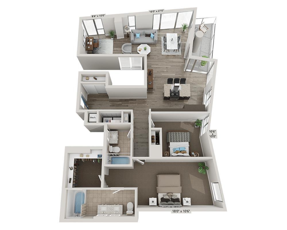 Floor Plan - Two Bedroom B2FF