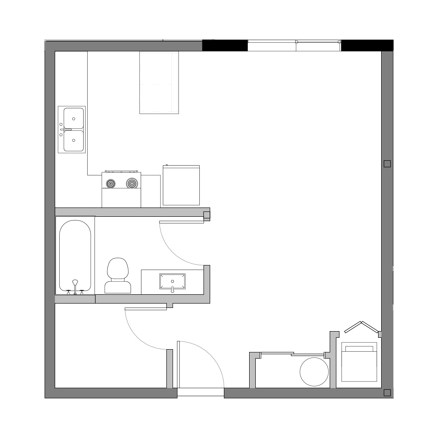 Studio I Floorplan - The Infrared
