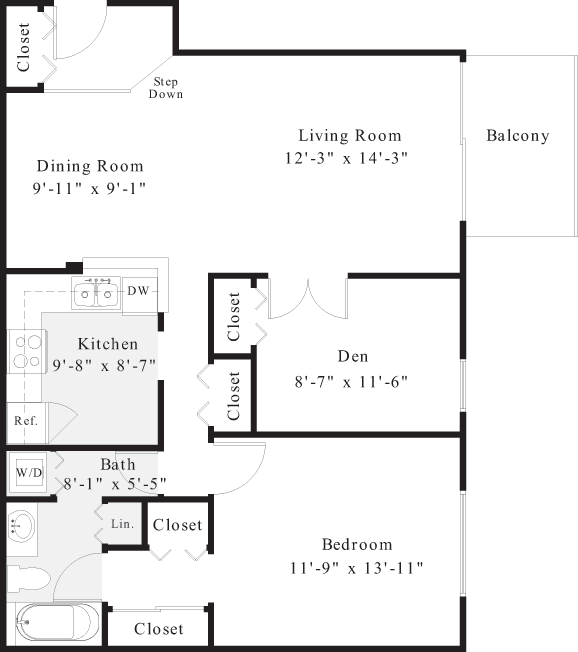 Floor Plan - B1 - Renovated