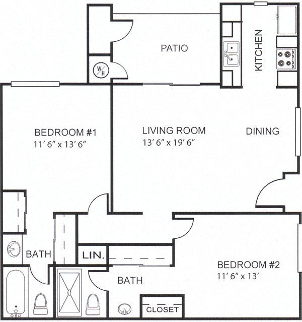 Floor Plan - D 907 SF Capricorn Square