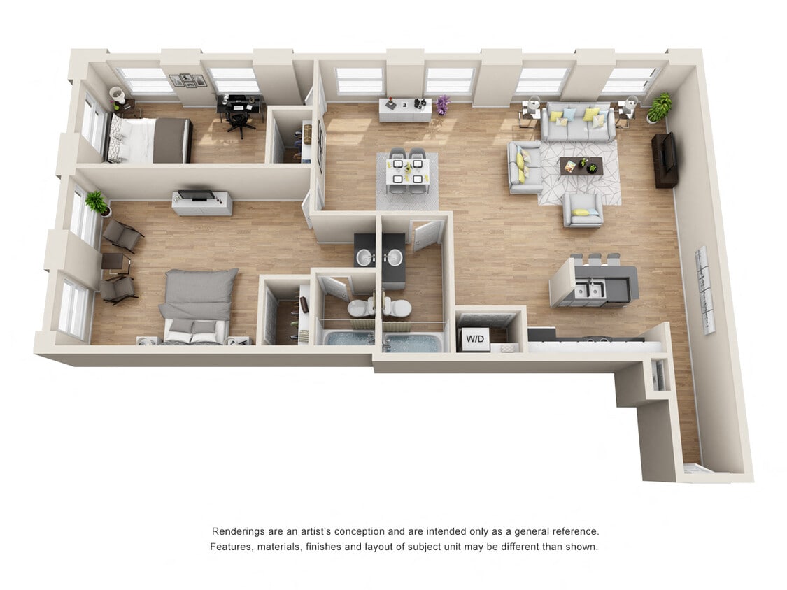 Floor Plan - Two Bedroom Two Bath