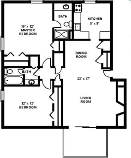 2BR/2BA - 2x2A