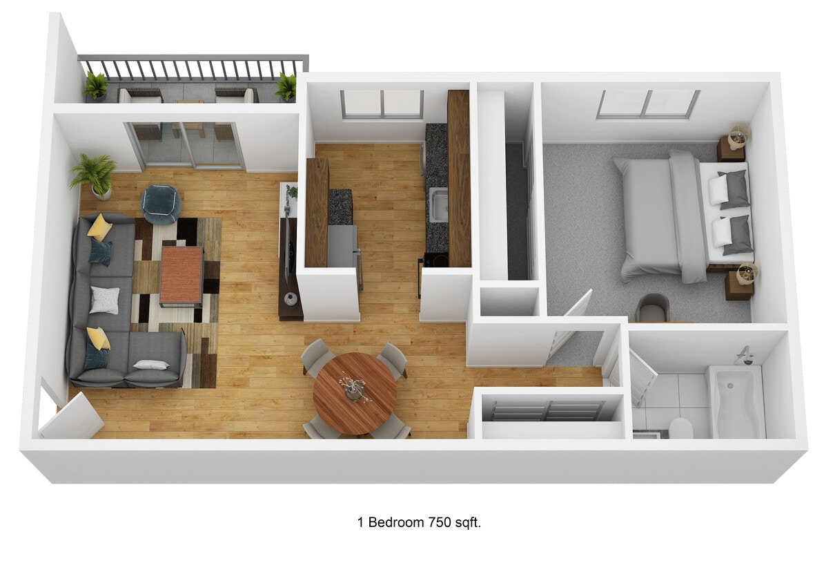 Floor Plan - 1 bedroom