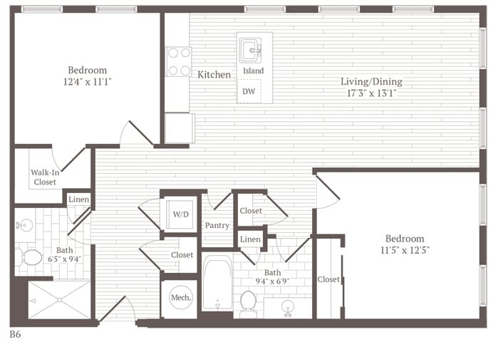 Floor Plan - 2 Bed 2 Bath