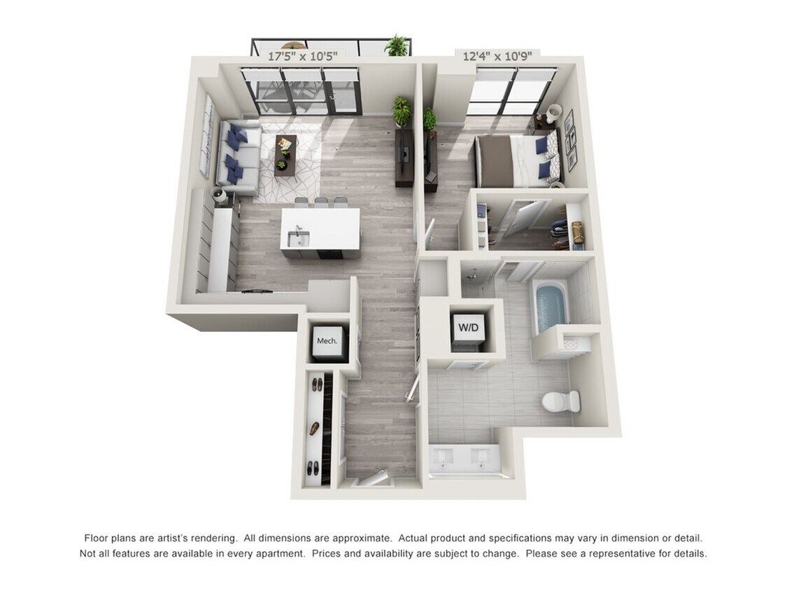 One Bedroom One Bath (869 SF) - One Bedroom One Bath (869 SF)