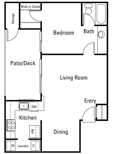 1BR/1BA - 1A