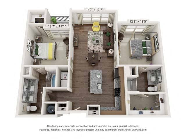 Floor Plan - Two-Bedroom (B2)