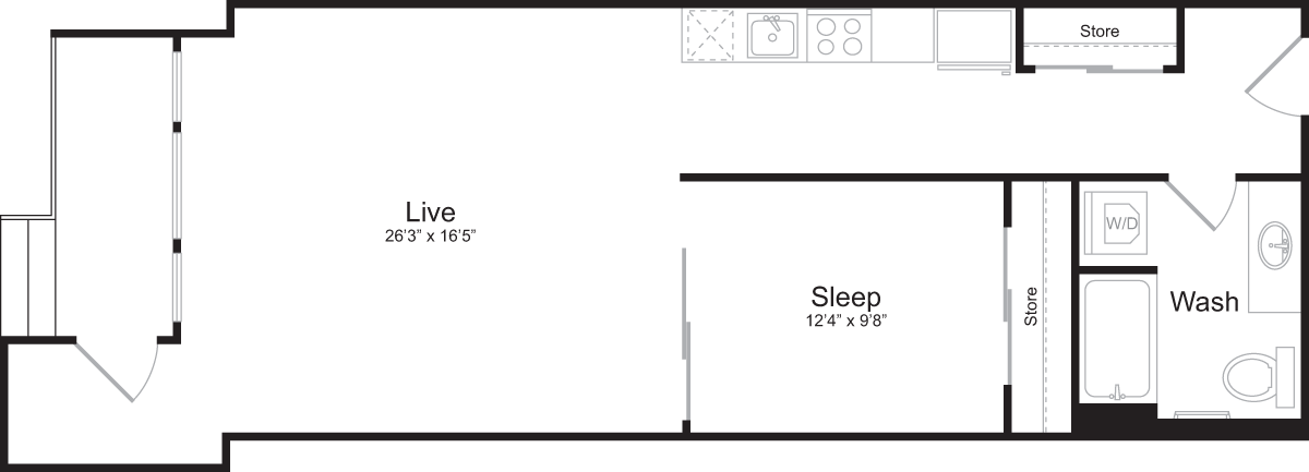 Floor Plan - 1 Bedroom C