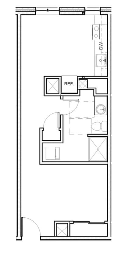 Floor Plan - Long Studio 105