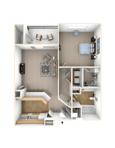 Floor Plan - 1 Bed | 1 Bath - A1