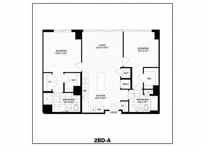 Floor Plan - 2 Bed/2 Bath-A