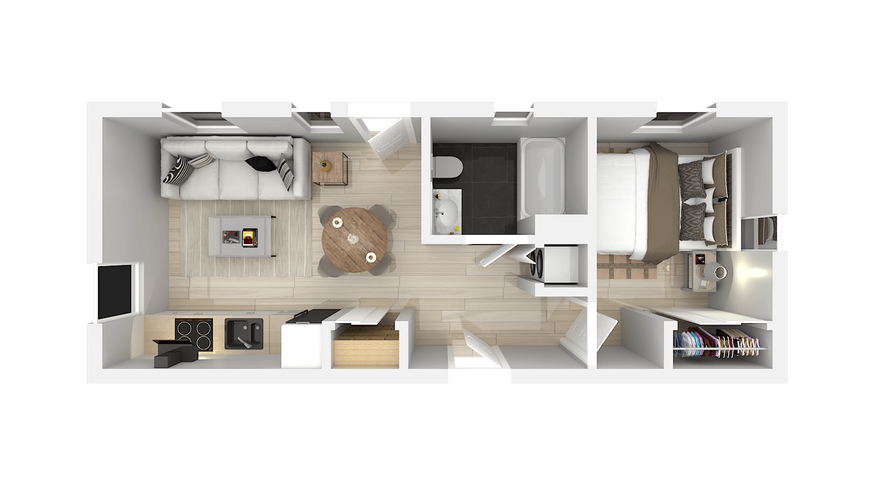 Floor Plan - One Bedroom One Bath C