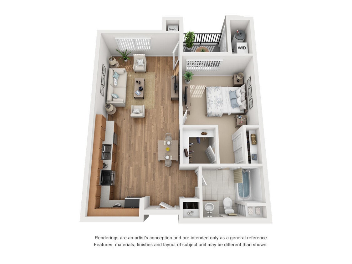 Floor Plan - 1x1 Deco