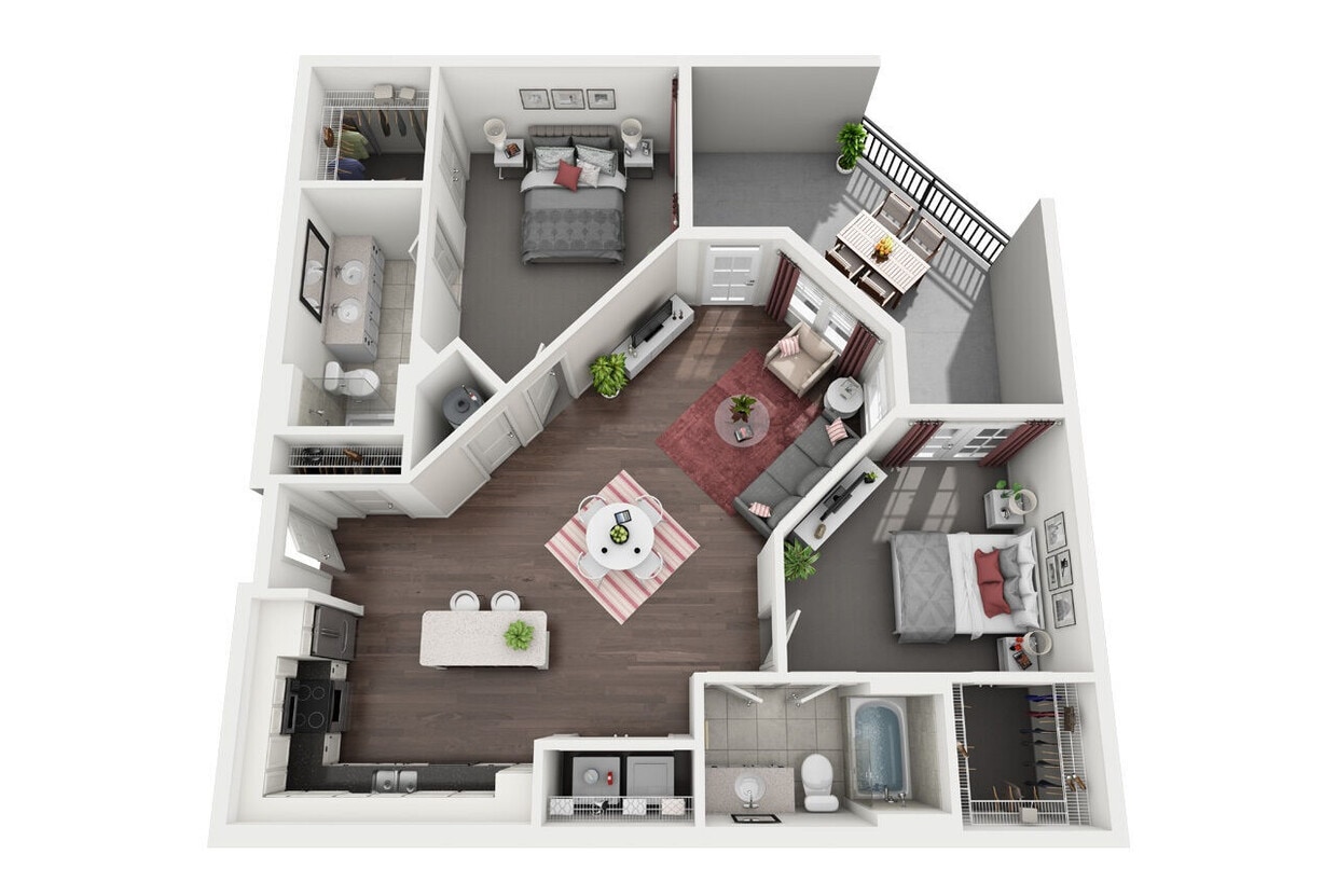 Floor Plan - B3 - 2 bed 2 bth (4764b3)	