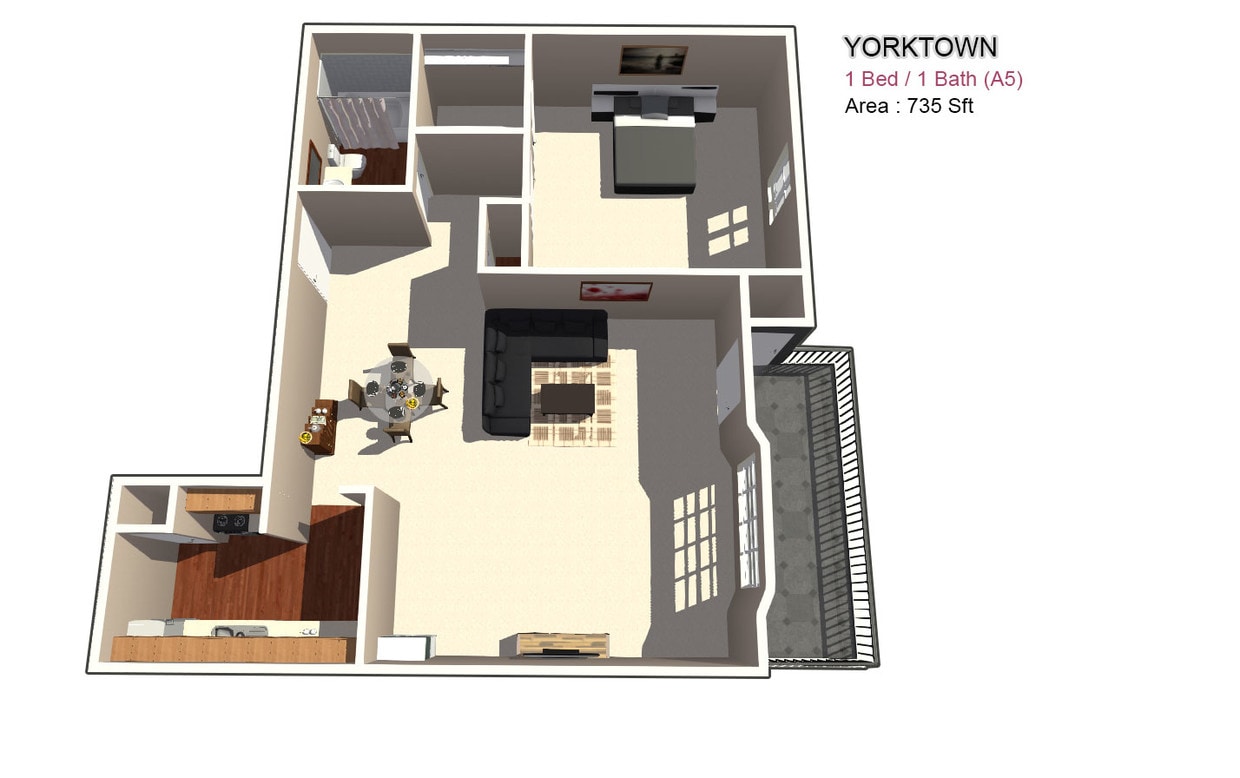 One Bed / One Bath - One Bed / One Bath