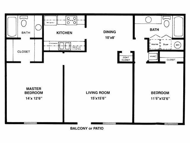 2BR/2BA - Two Bed - Two Bath