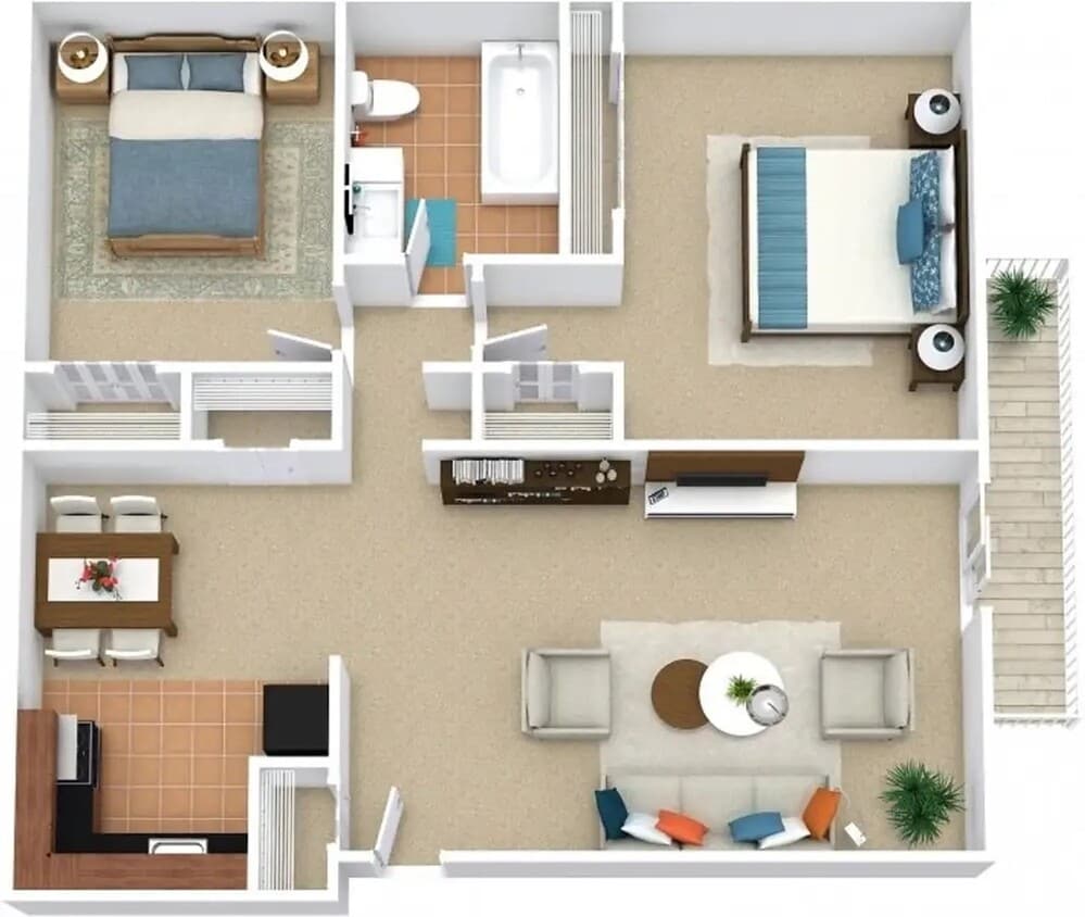 Floor Plan - 2x1 A Premium