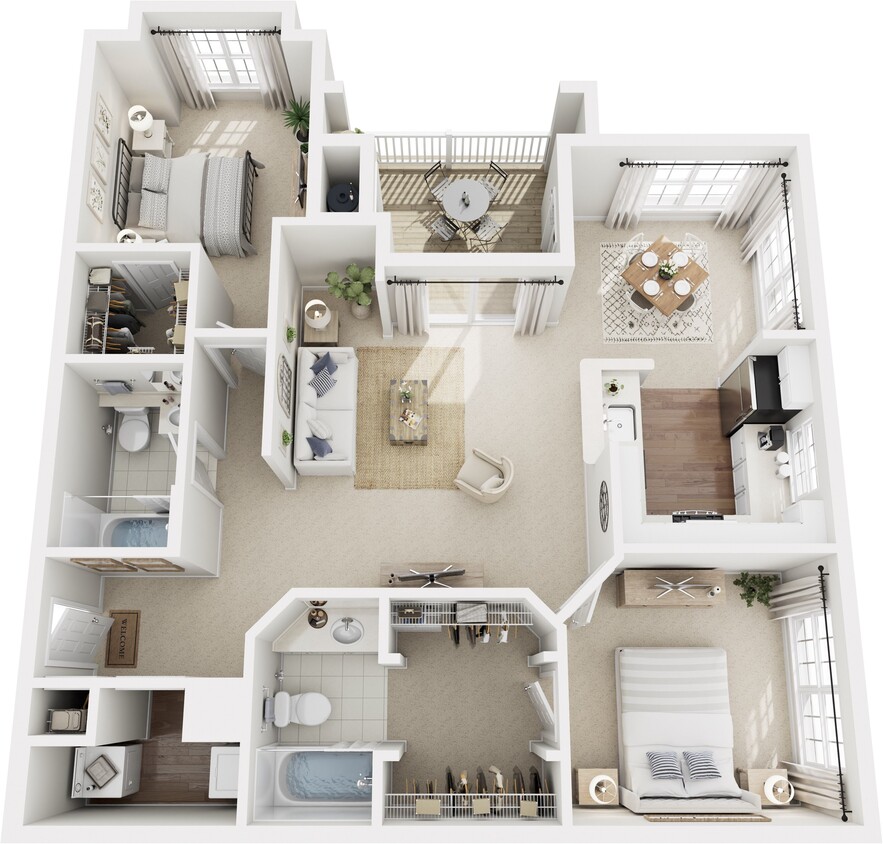 Floor Plan - B2: 2 Bed 2 Bath