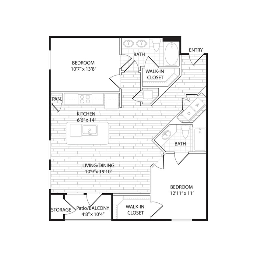 Floor Plan - B4 - Two Bedroom