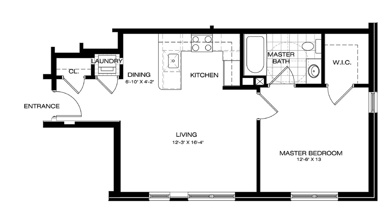 1BR/1BA - 1 Bedroom 1 Bath