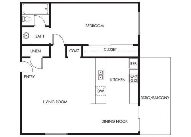 Floor Plan - 1x1 down renovated