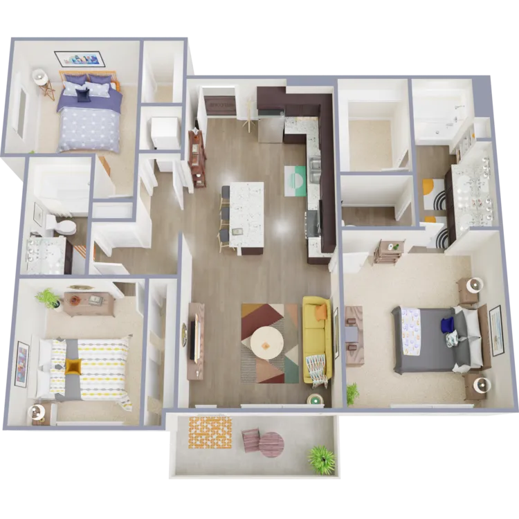 Floor Plan - 3x2 - 1128 sqft - C1